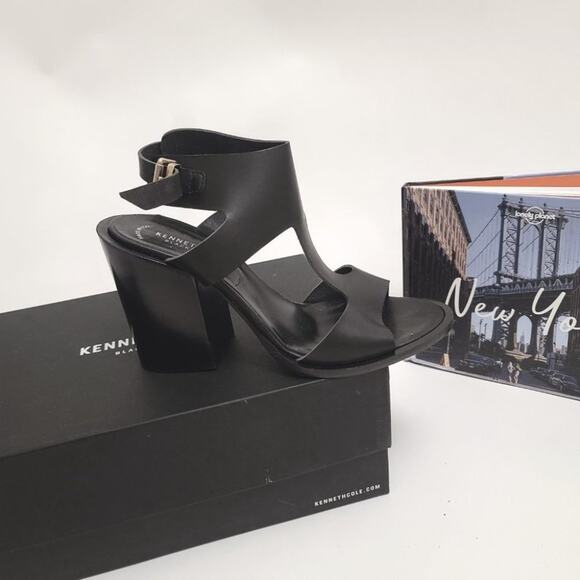 NWB Kenneth Cole Black Cody T-Strap Leather Heel  8 - Picture 5 of 6